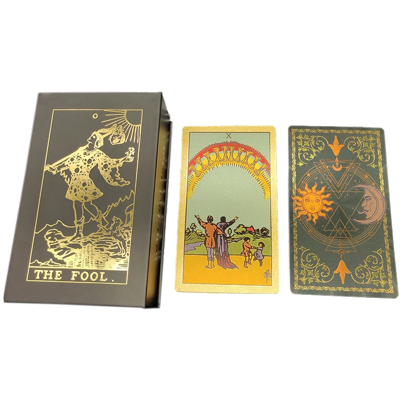 Custom Rider Waites Tarot Golden Stamping Oracle Cards Printing Eco-Friendly Tarot Cards