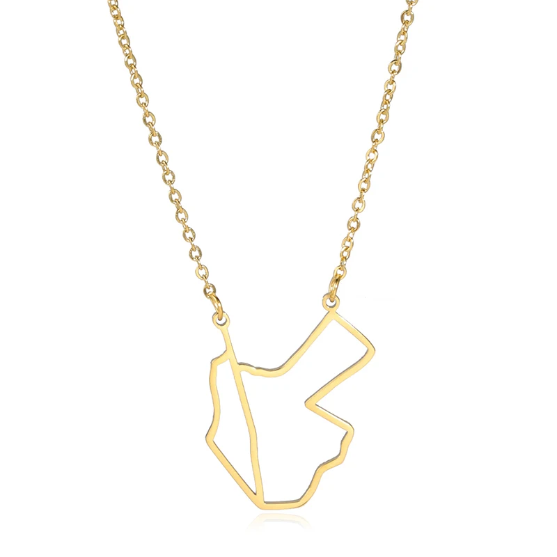 Карта Ожерелье Лидер продаж золото Jordan карта кулон ожерелье на заказ мира ювелирных изделий ювелирные изделия нержавеющей стали подвески