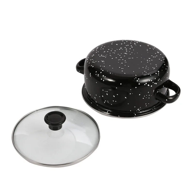 Best Selling Green/black/blue/coffee Dot Design 16-24cm 5pcs Set Enamel Casserole Cooking Casserole Set