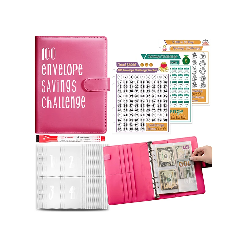 A5 New Design Financial PU Leather Notebook Hardcover to Do List Journals Custom Bill Tracker OEM Undated Weekly Budget Planners
