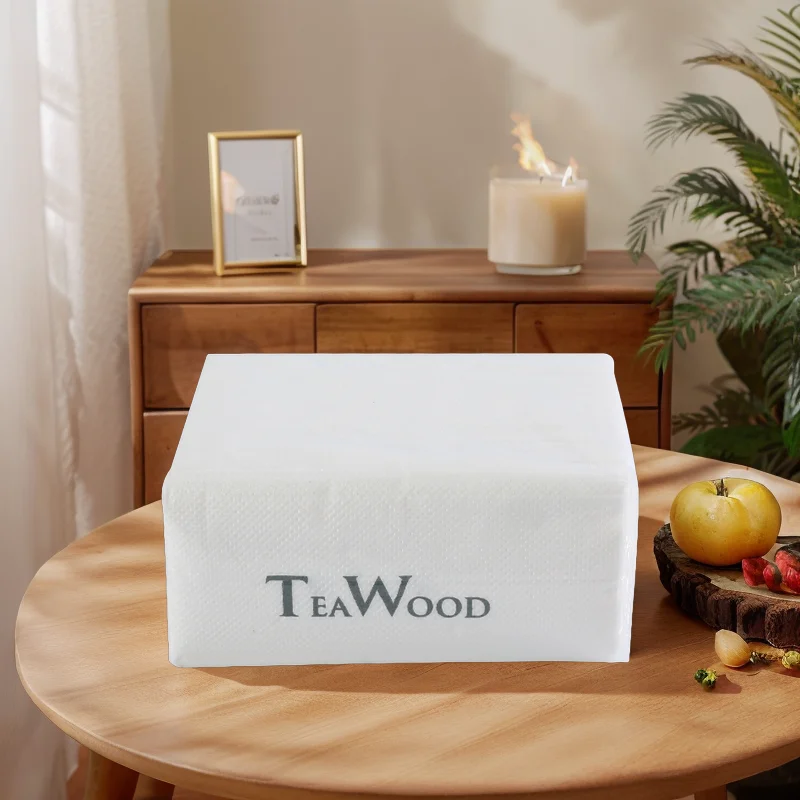 Customizable White Wood Layer Pulp Napkins 2-Ply Dinner Tissue Paper Natural Material Bag Style OEM Available