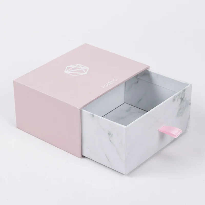 Free samples Wholesale Custom Pink Luxurious Rigid Sliding Out Drawer Box Fancy Gift Box For Jewelry Accessory Storage RetailBox