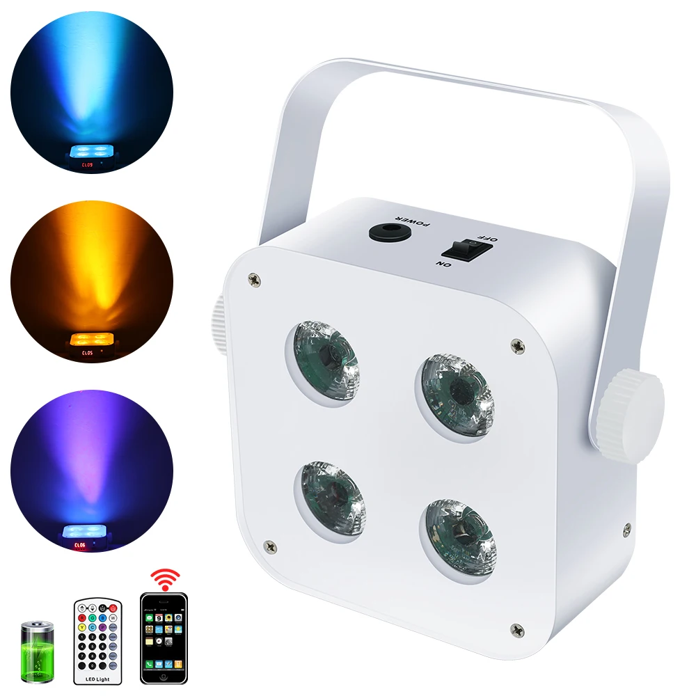 VALAVA Mini 4x18 Вт RGBWA UV 6 в 1 Светодиодная батарея беспроводной DMX пульт дистанционного управления плоский свет