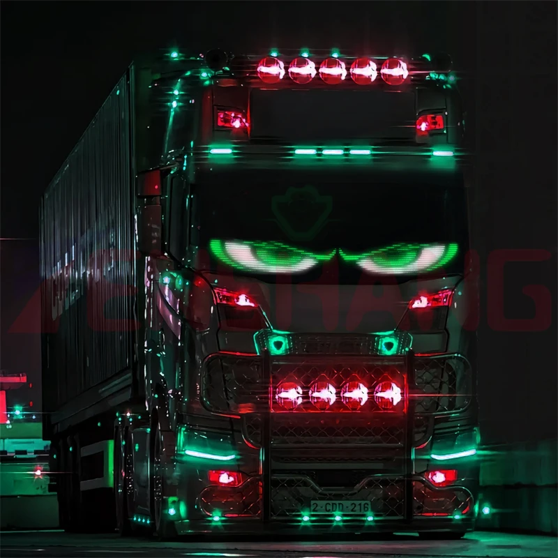 Truck Windshield Rgb Flexible Led Eye Display Smart App Control Scrolling Led Eye Animation Sign Board for Truck