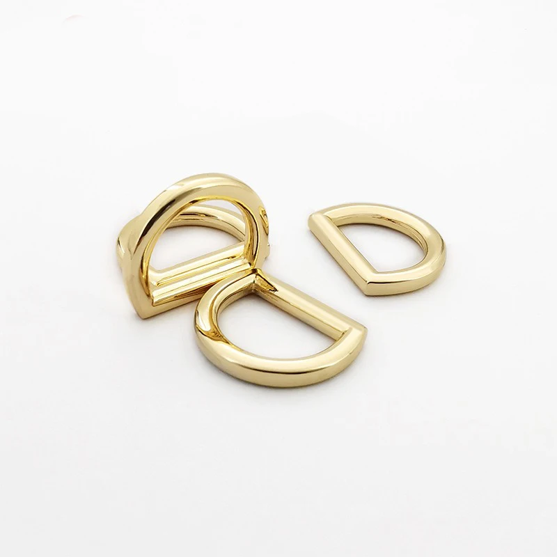 Superior High Quality Gold Silver D Buckle Bags Hardware Handbag Accessories Die-cast Seamless Metal D Ring For Purse