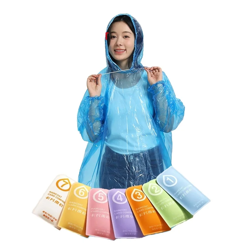 China supplied waterproof plastic thickening Portable universal Foldable temporary travel disposable raincoat