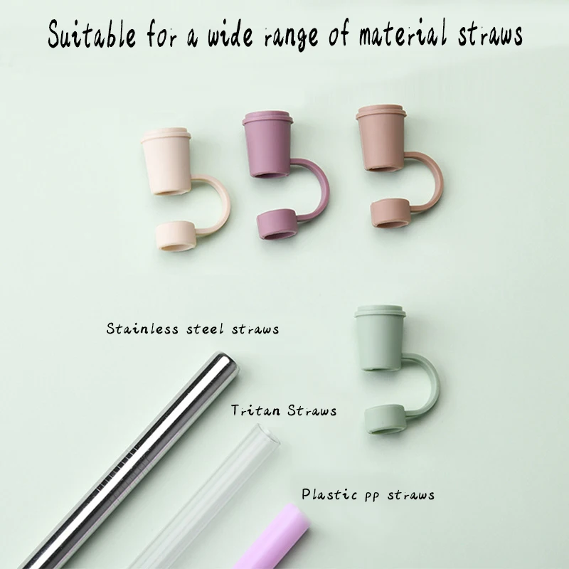 Wholesale new silicone straw dust plug simple cute milk tea shape straw cover decorative beverage sealed straw cover
