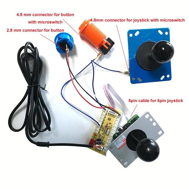 DIY аркадный чип с нулевой задержкой USB-кодер плата ПК к джойстику панель управления для MAME 2pin кнопки