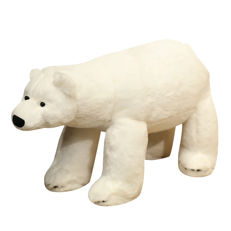 45cm 60cm Lifelike Standing White Plush Polar Bear Stuffed Animal Toys Huggable Toys for Kids