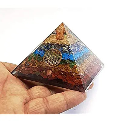 Wholesale 7 chakra Gemstone Orgone Pyramid Healing and Meditation Orgonite Chakra Gemstone Orgone Pyramid 7 Chakra Pyramid
