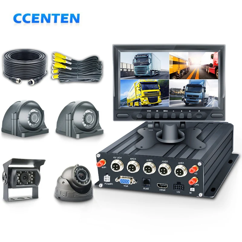 CCT 7-дюймовый автомобильный монитор 4-канальный 1080P Автомобильный видеорегистратор жесткий диск 4G GPS Wi-Fi грузовик Mdvr автобус MDVR решение