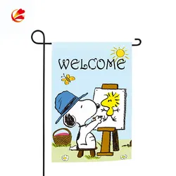 Custom size garden flag hand flag printing snoopy flag