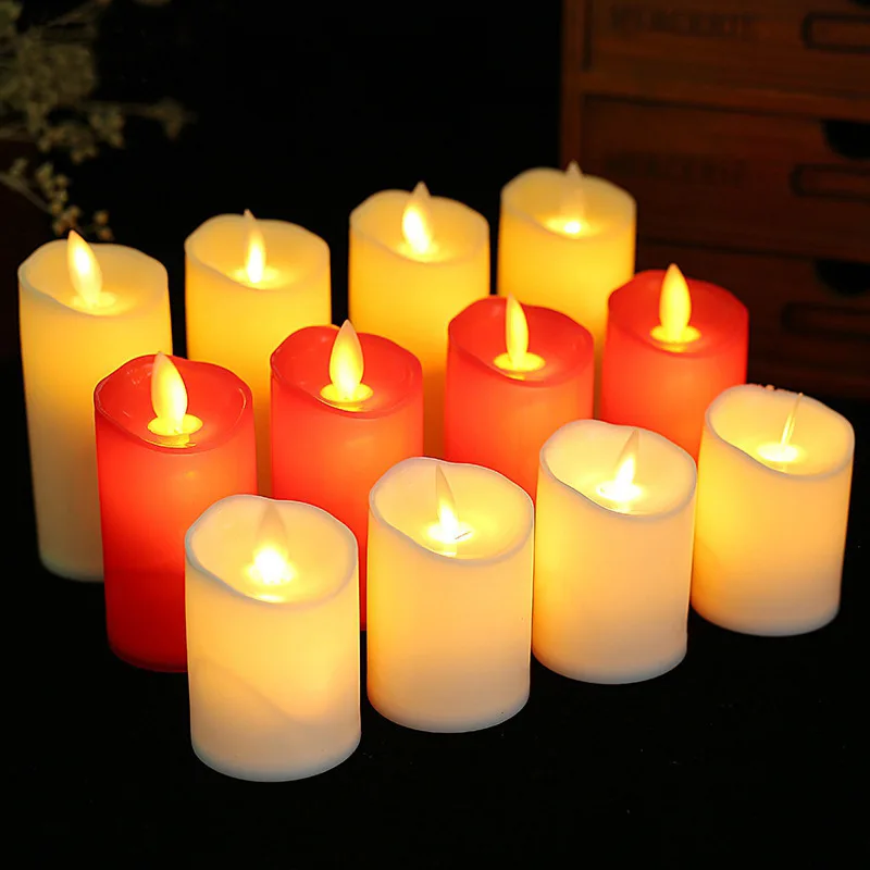 Valentines LED Candles, Realistic and Bright Flickering Bulb Battery Operated Flameless LED Tea Light, Wedding Candle Lights