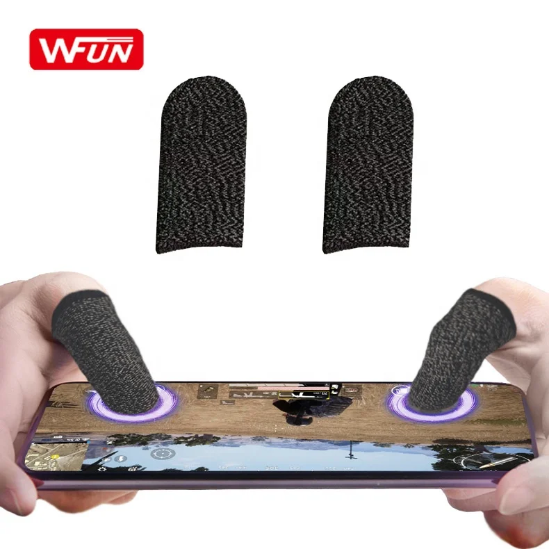 
WFUN 2PCS Finger Sleeve for Game Thumb Sleeves Mobile Gaming for Pubg Fortnine 