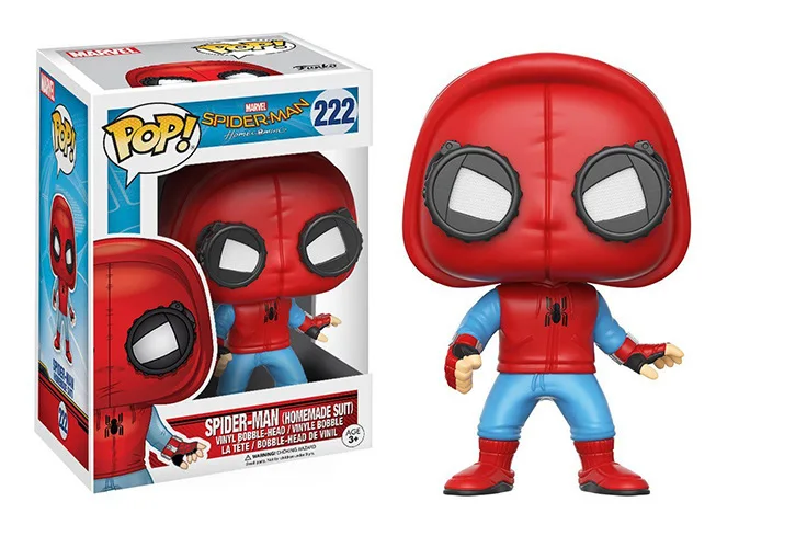 Collection Spiderman kids toys FUNKOs POP 222# Super Hero Homemade Suit Model Toys PVC Action Figure Toys For Children Gift