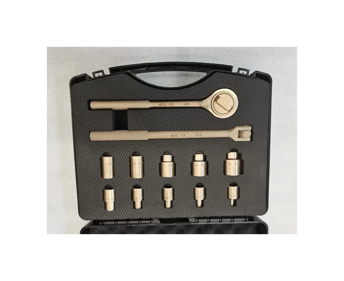 Non sparking tools Kit Aluminum bronze 12pcs set For sockets and accessories