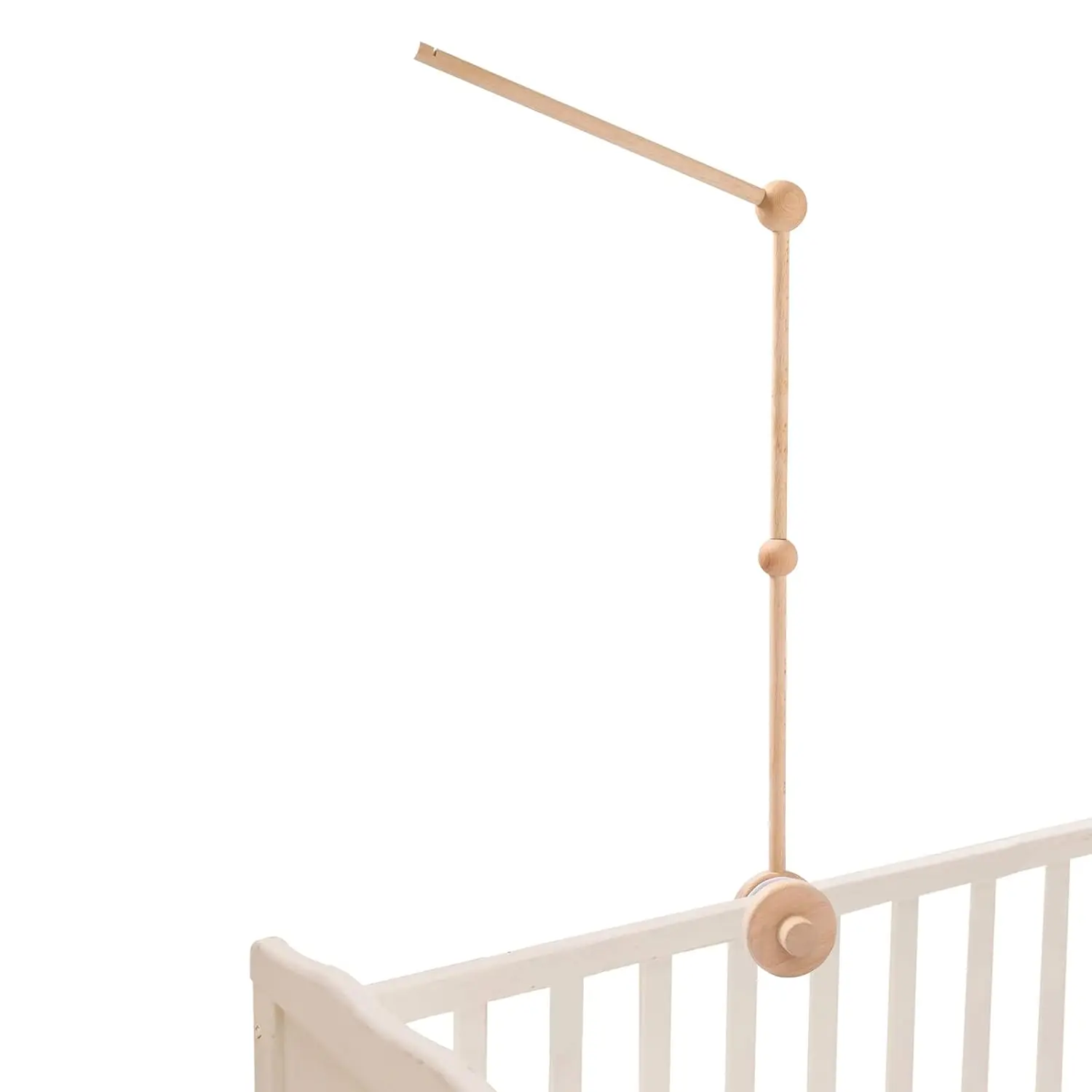 Newborn Rotating Mobile Arm Nursery Decor Beech Wooden Crib Mobile Holder