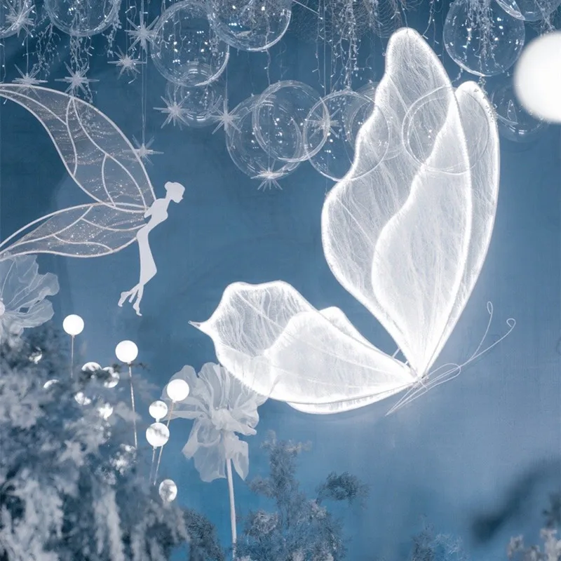 Road lead giant led lighted butterfly floor lamp wedding butterfly decorations butterfly wings decorative lights ceiling pendant