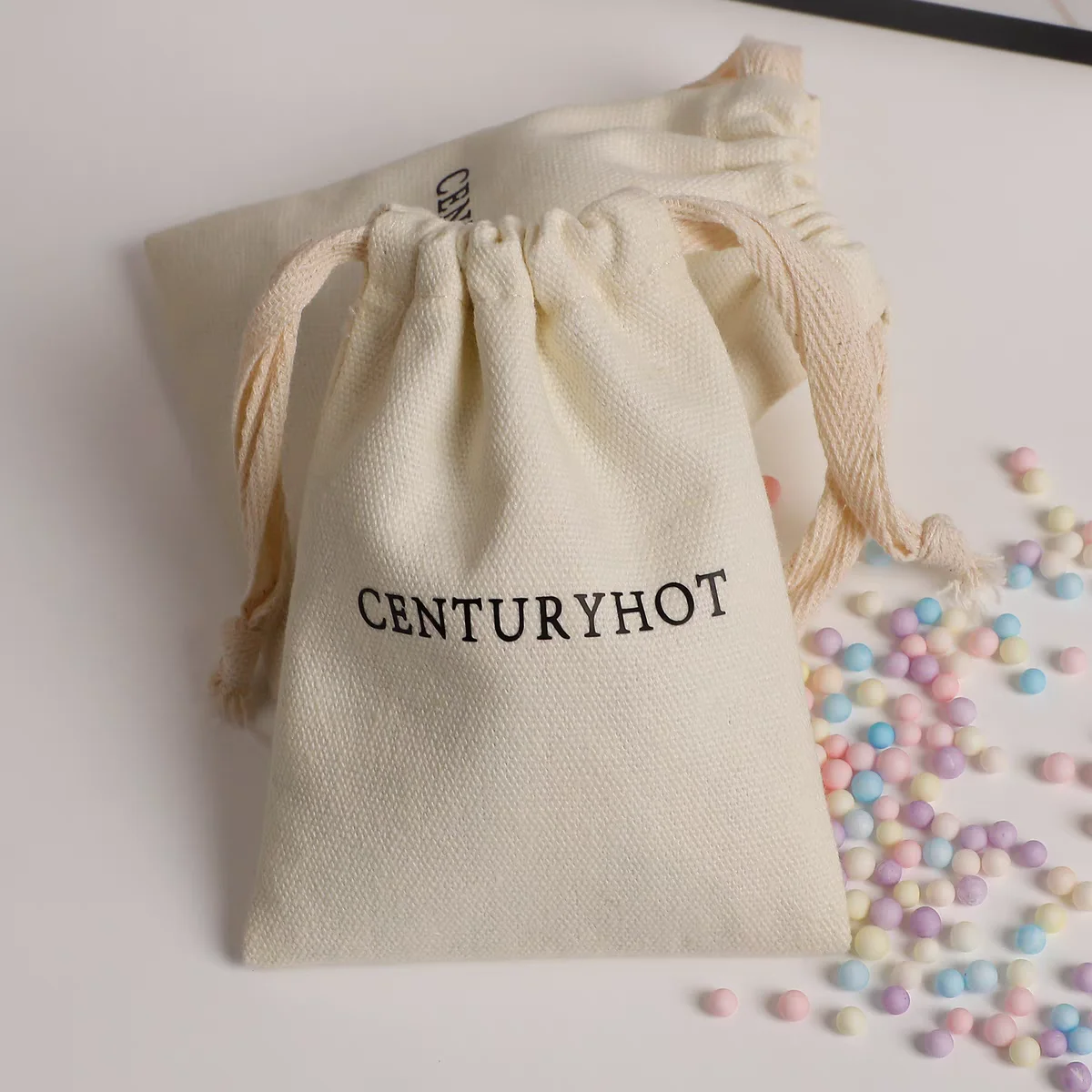 Custom Logo And Size 33x33cm cotton linen drawstring dust bag purse cotton dust bag