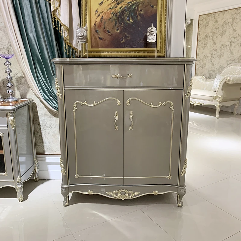 MO LAN European style solid wood carved luxury living room porch partition foyer storage household shoe cabinet