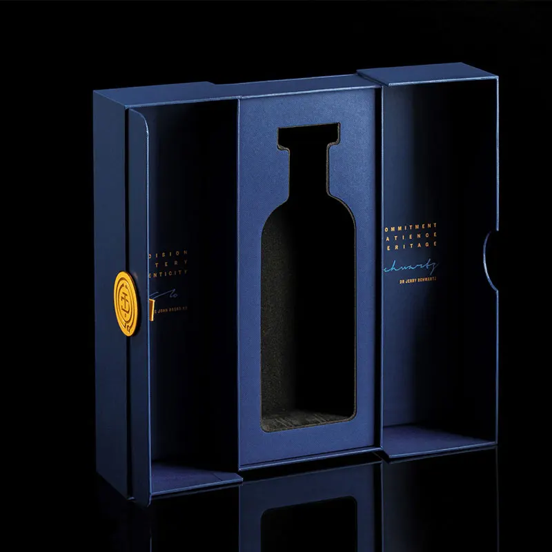 Custom logo luxury cardboard wine gift box tequila vodka bottle packaging boxes