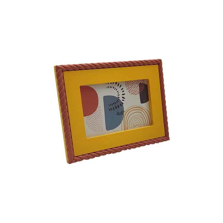 Picture Frames 4x6 inch Pack of 3 Piece in Plastic Glass MDF Shallow Orange Color Frame, Display Pictures 4X6