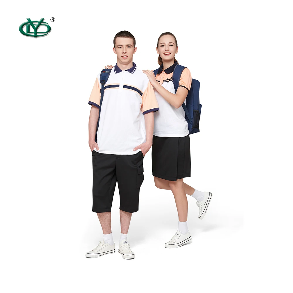 Custom logo design school uniform embroidery logo students polo shirt