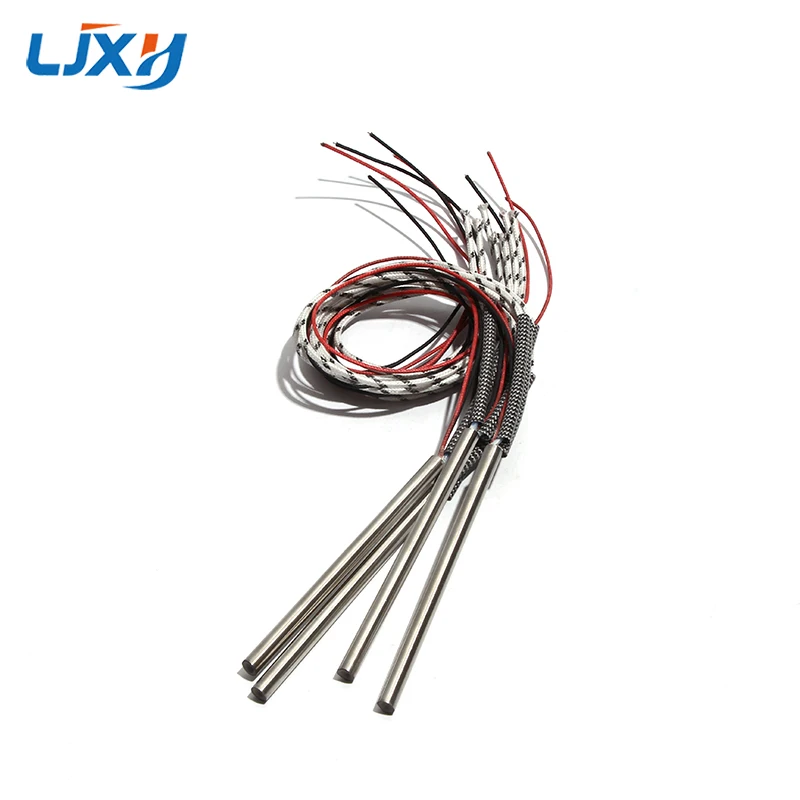 5pcs Electric 304SS Cartridge Heater 6x25mm-48mm Heating Element AC220V/110V/380V 50W-90W with Type K Thermocouple