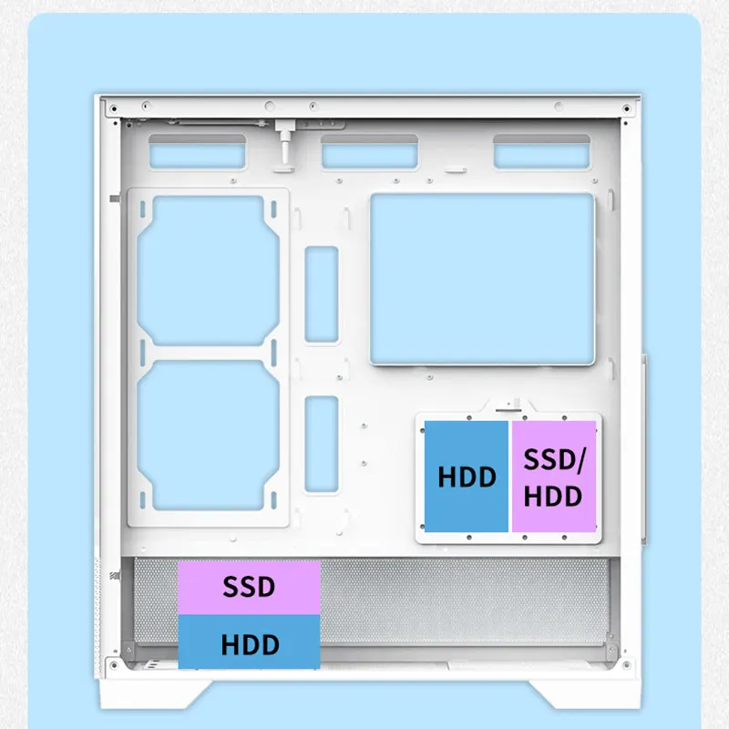 New Design PC Case Gaming Cabinet ATX Computer CPU Server Chassis Towers Tempered Glass Steel Frame For Desktop