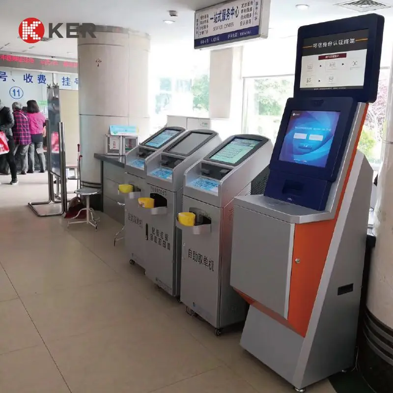 Smart Digital Card Reader Selfservice Terminal Printer Kiosk Cash Accept Self Service Check Out Hospital Kiosk