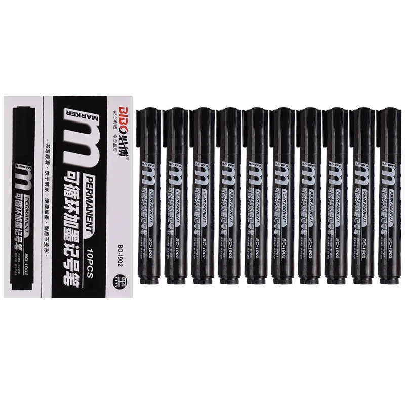 Large Marker Oily Marker Quick-drying Thick Head Black Red Blue Three Color Genuine Waterproof Pen Does Not Fade