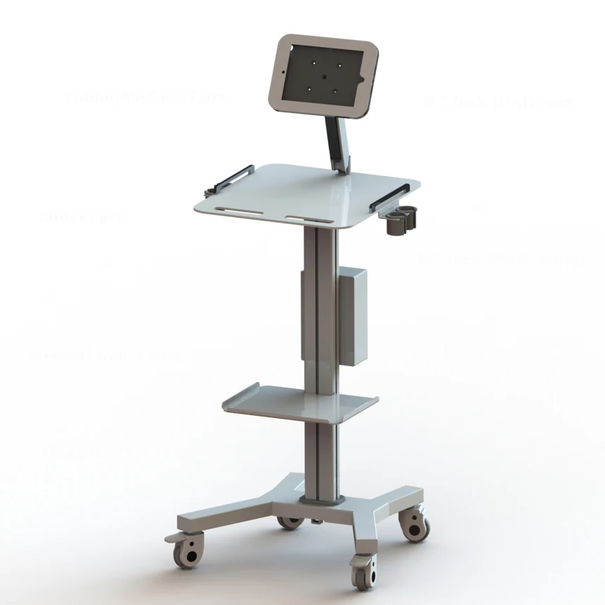 ISO13485 Certificate custom mobile hospital workstation medical Ipad computer trolley with wheels