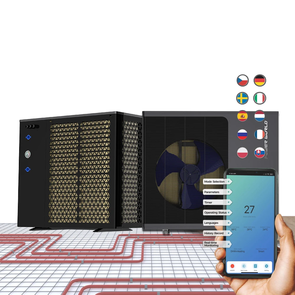 China Power World inverter air energy heat pump air water 290 heat and cold heat pump with hydro box