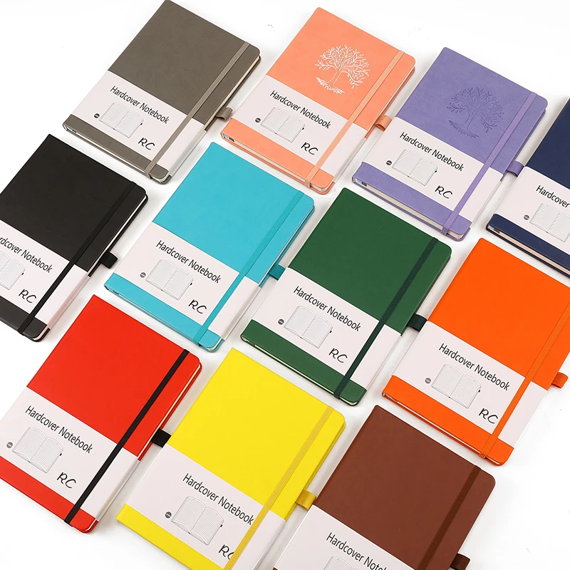 Wholesale A5 Notebook Lined Journal PU Leather Hardcover Notebook with Logo Customized Notebook School Supplies Stationery