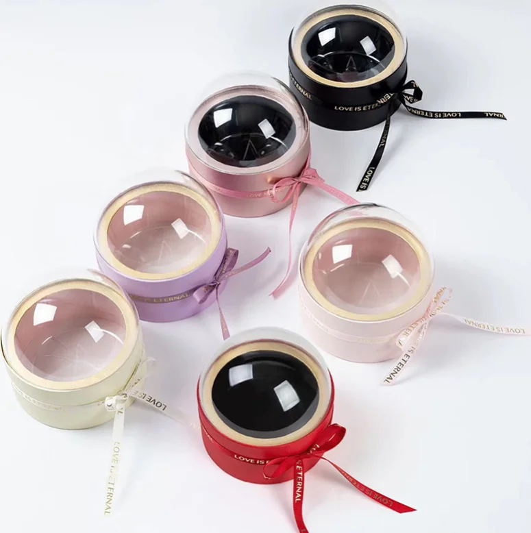 Christmas acrylic round ball flower box plant flower packaging acrylic gift box