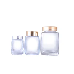 Unique Square Shape 750Ml 375Ml 500G 1000G 1Kg Soy Sauce Bottle Glass Pizza Sauce Jar With Aluminum Lid