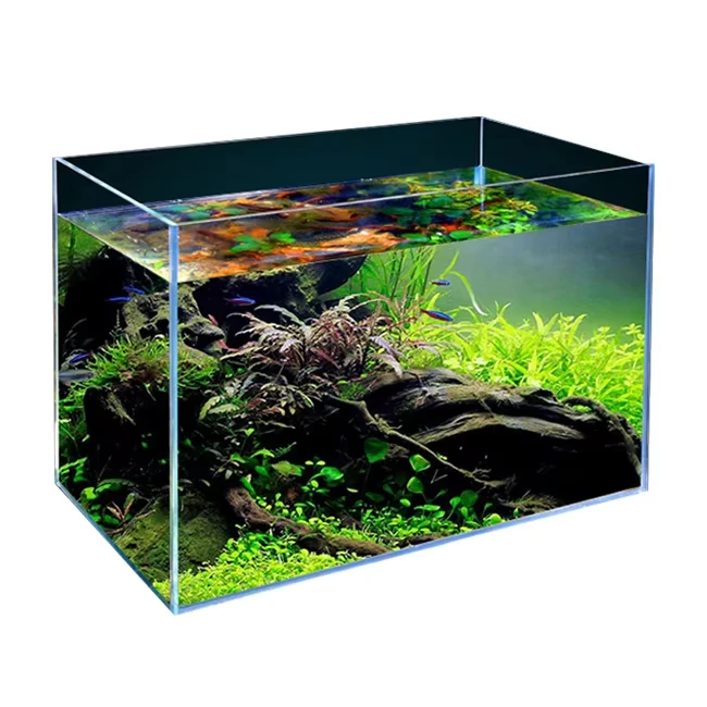 customizable large size aquarium tanks desktop ultra white clear glass fish tank salt water aquarium tank