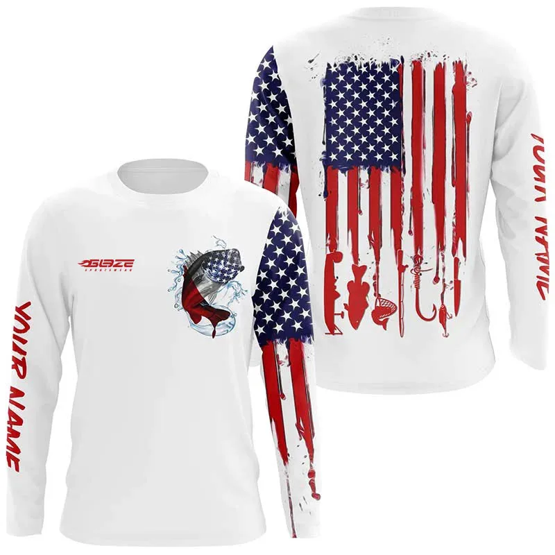 Wholesale Quick Dry Breathable American Fishing Shirts Performance Sublimate Fishing Wear For Sale