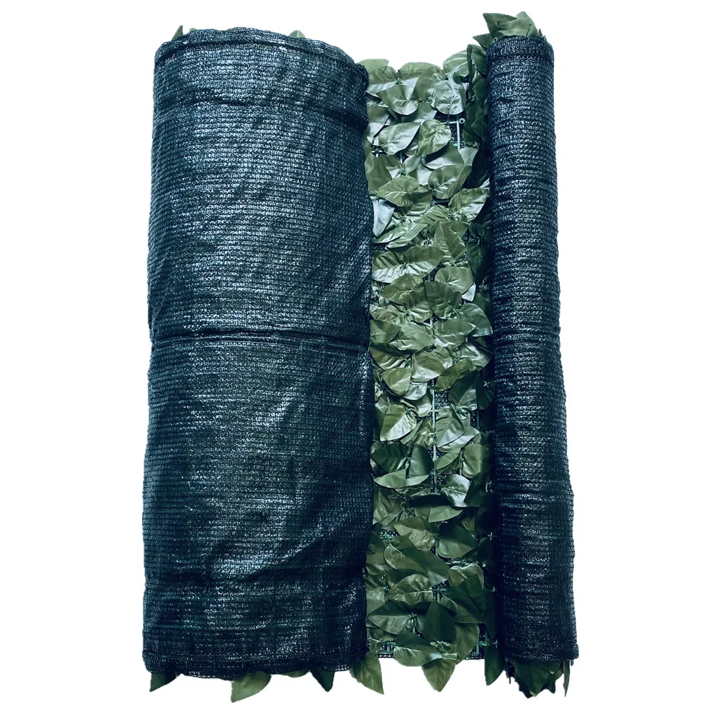 Artificial Grass and Tree Leaves Fence Hedge with Flowers Faux Plant UV Wall Background Decorations Garden Fence