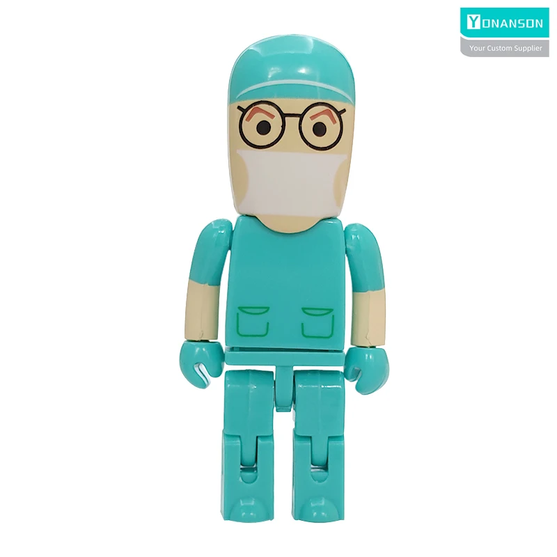 YONANSON Doctor Model Custom Logo USB Flash Drive 2.0/3.0 Drive Cheap 4GB 8GB 16GB Plastic USB Drive Corporate Promotional Gift