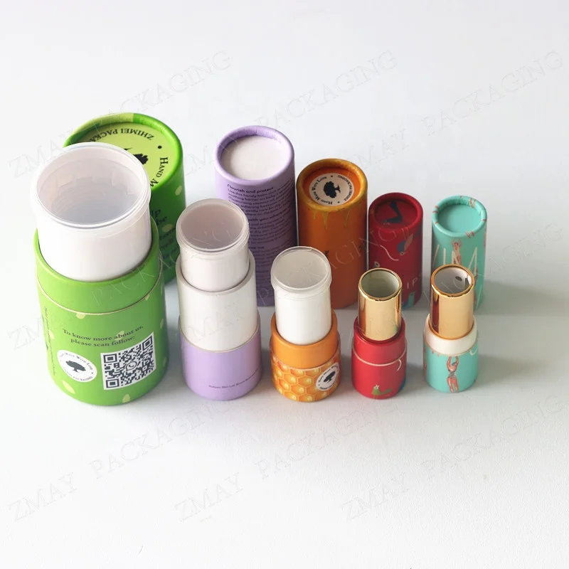 Low MOQ deodorant stick container twist up paper cardboard tube fancy price twist up deodorant stick packaging paper canister