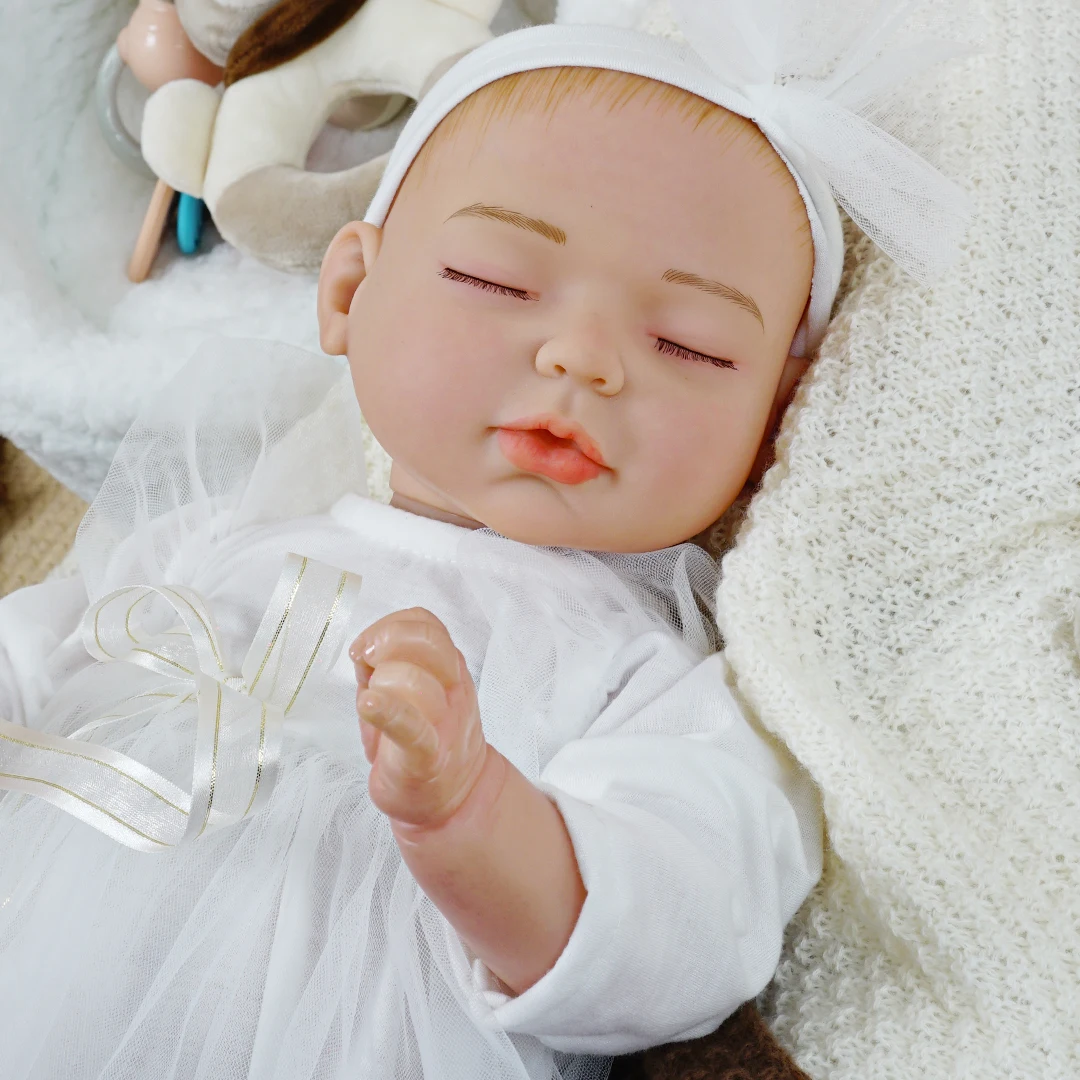 Factory Cheap 17 Inch Handmade Realistic Full Soft Body Lifelike Cute Newborn Sleeping Reborn Baby Dolls