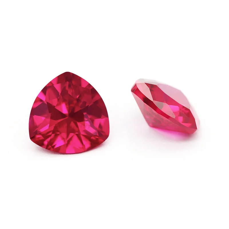 Wholesale Price Yingtuo Synthetic Corundum Gemstone Trillion Cut 5# Ruby For Jewelry Making