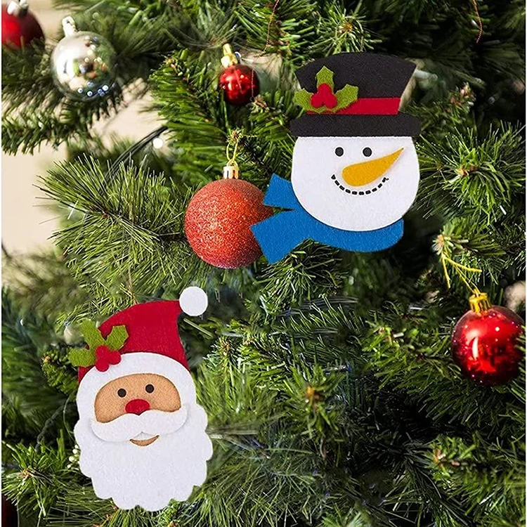 Reindeer Santa Claus Gingerbread Man Snowman felt Christmas tree Hanging Ornaments for Mini Xams Tree Decorations