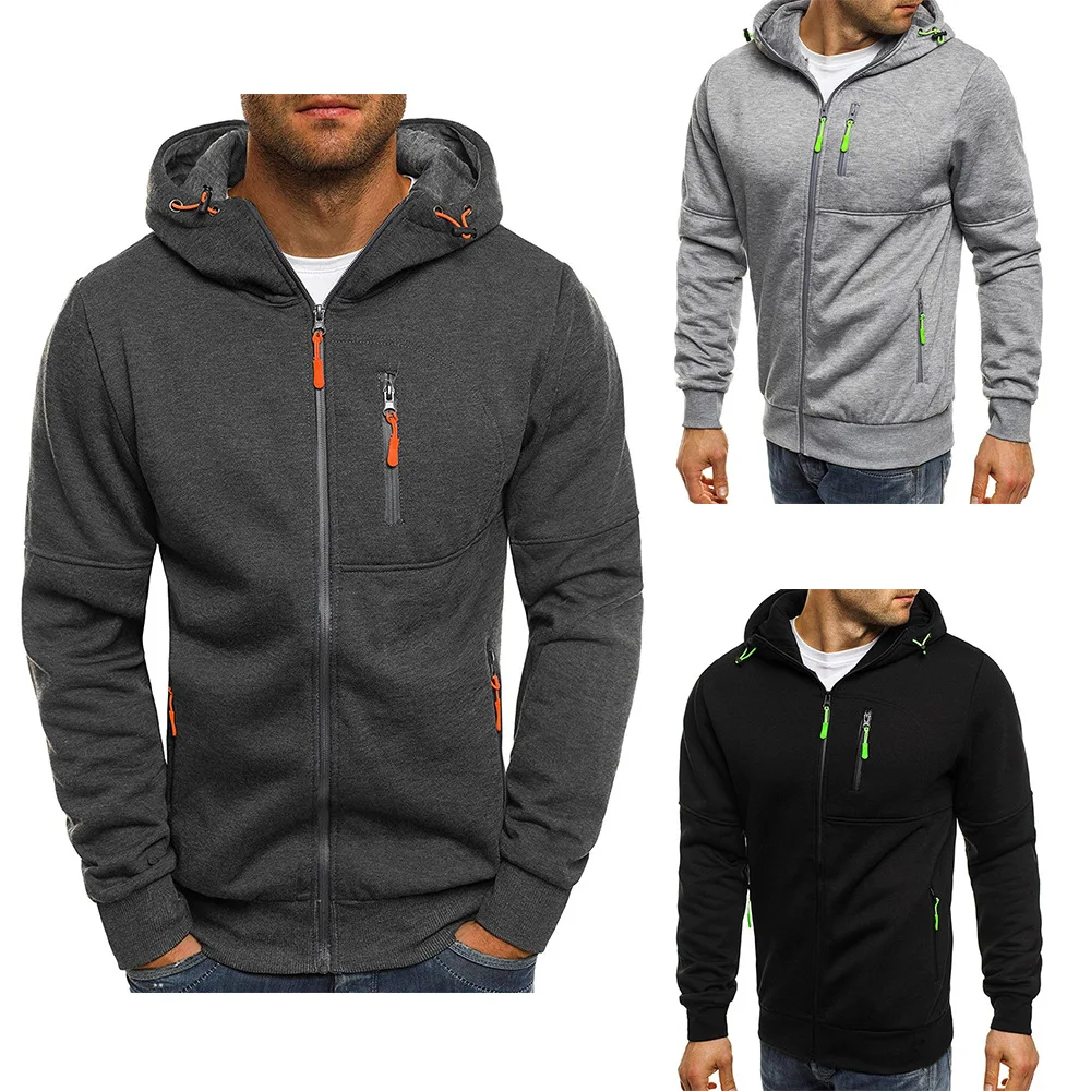 hot sell Heavyweight Embroidery jacket custom zipper hoodies Sweatshirt for men