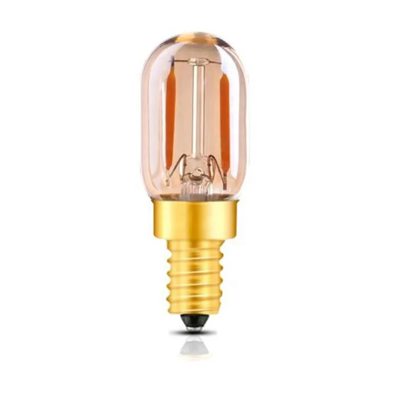 T22 Dimmable Edison LED Filament Night Bulb Amber Glass Tubular 1W 2200K E12 E14 110-240V Warm White Decorative Pendant Lighting