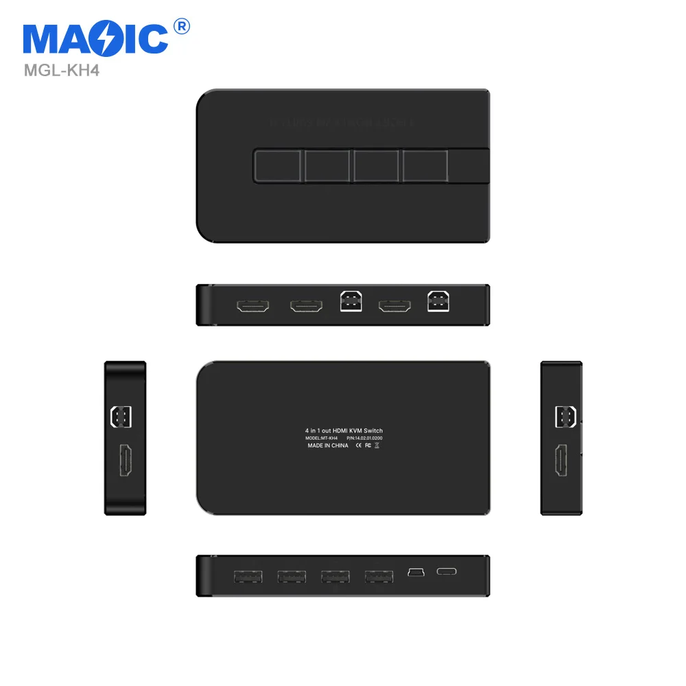 4k 30HZ Hdmi Usb Kvm Switch Splitter 4 In 1Out Hdmi Video Switch Selector 4Port KVM Switch For 4 PC Share Monitor Mouse Keyboard