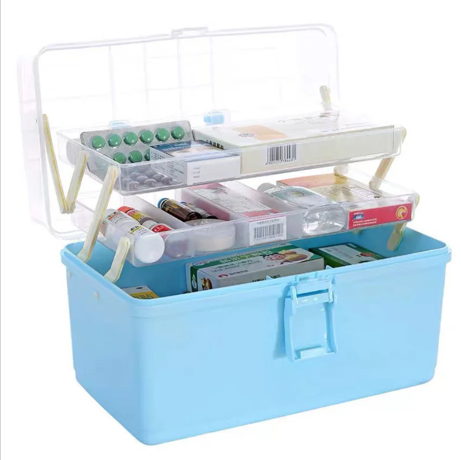 HOUSEHOLD PP material portable storage medicine box, outdoor home multi storey storage medicine box (1600308237558)