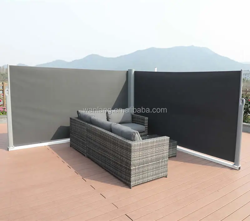 Patio Retractable Double Folding Awning Screen Fence Privacy Divider