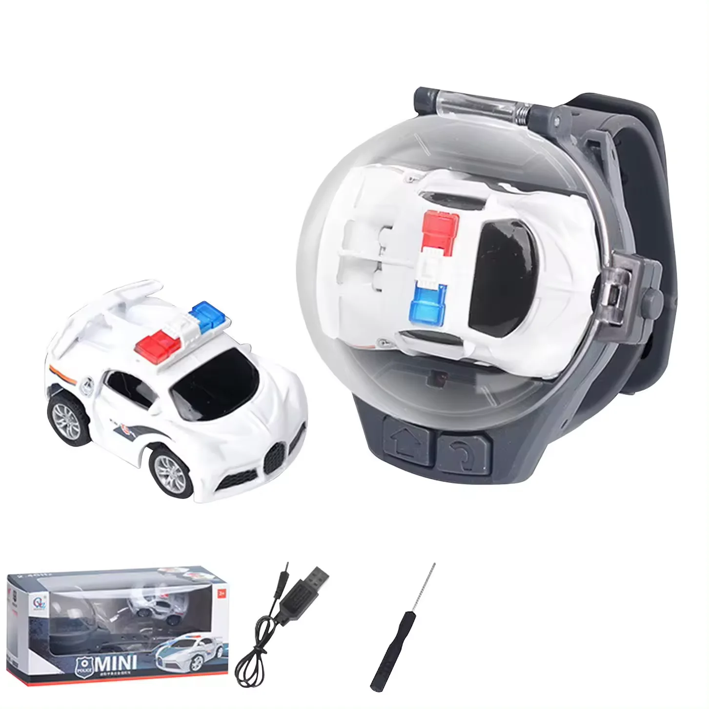 2.4 GHz Racing Car Watch with USB Charging Cartoon RC Small Car Gift for Boys and Girls